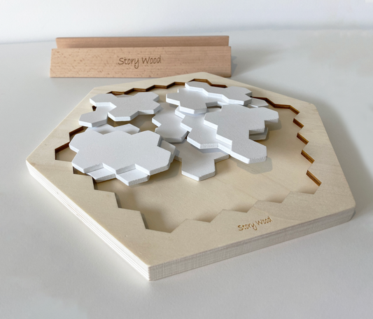 Wooden Tetris Hexagon Puzzle
